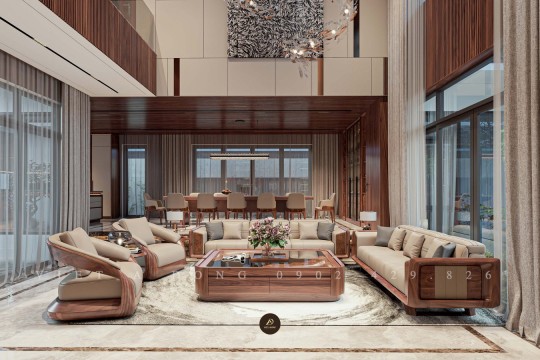 Kinh nghiệm chọn đơn vị thi công phòng khách gỗ óc chó uy tín